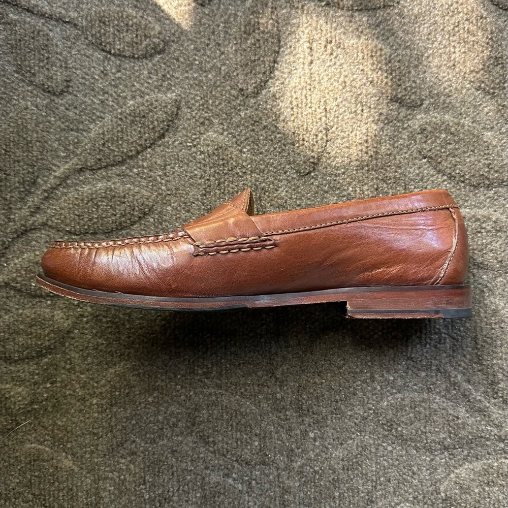 Men's Cole Haan Sz 9 Grand OS Pinch Hand Sewn Tan Leather Penny Loafer 2013 - Picture 10 of 13